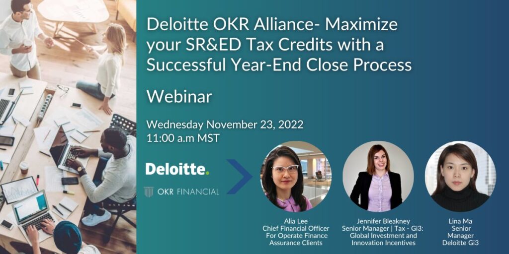 Deloitte OKR Alliance – Maximize your SR&ED Tax Credits with a ...